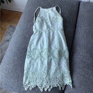 Mint green backless mini dress